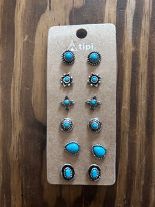 6 piece stud earring set