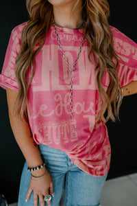 Pink Western Lingo Top