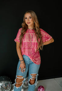 Pink Western Lingo Top