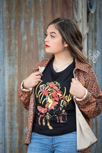 Animal Print Faux Suede Jacket