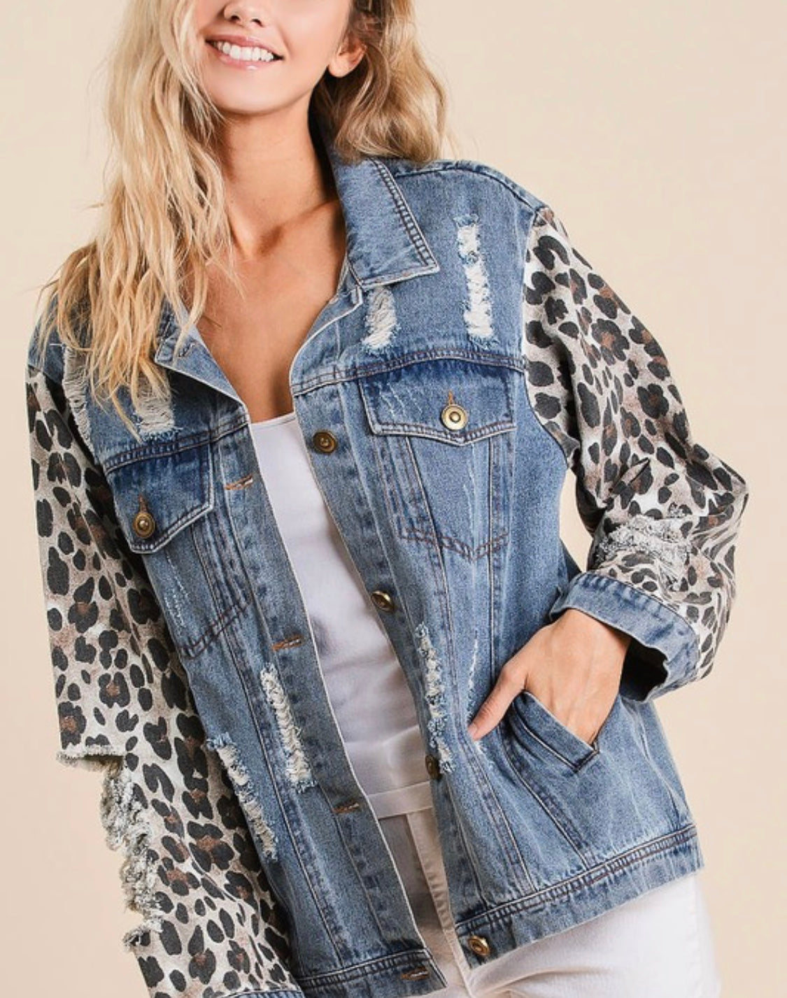 Denim Distressed Jacket