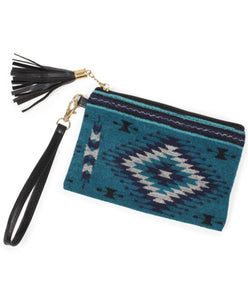 Turquoise Aztec Wristlet