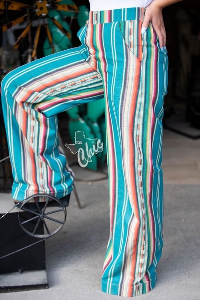 Turquoise Serape Flares