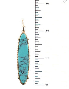 Oblong Turquoise Dangle Earrings