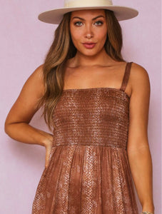 Snake print wide leg jumpsuit