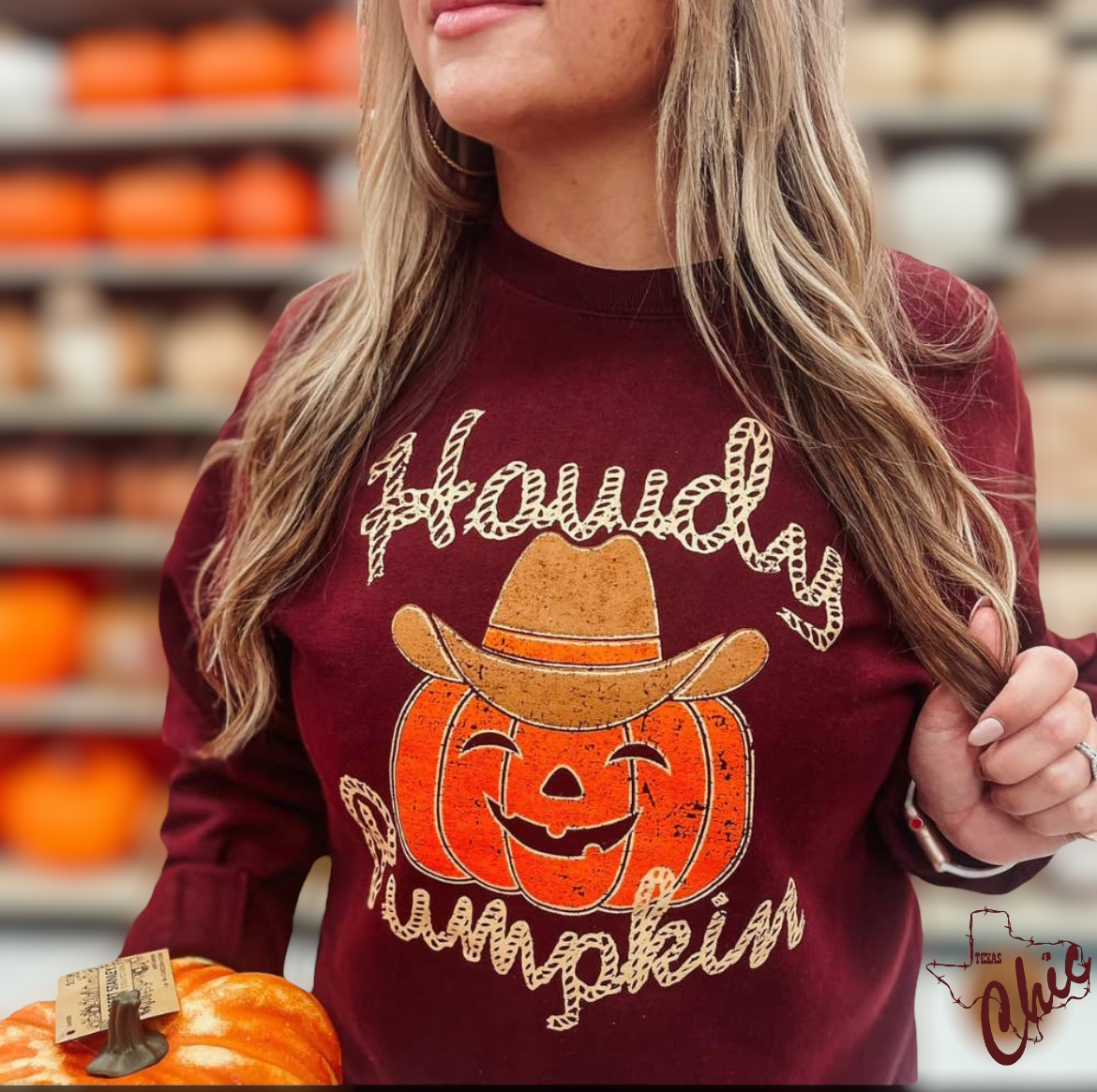 Howdy Pumpkin Pullover Sweater