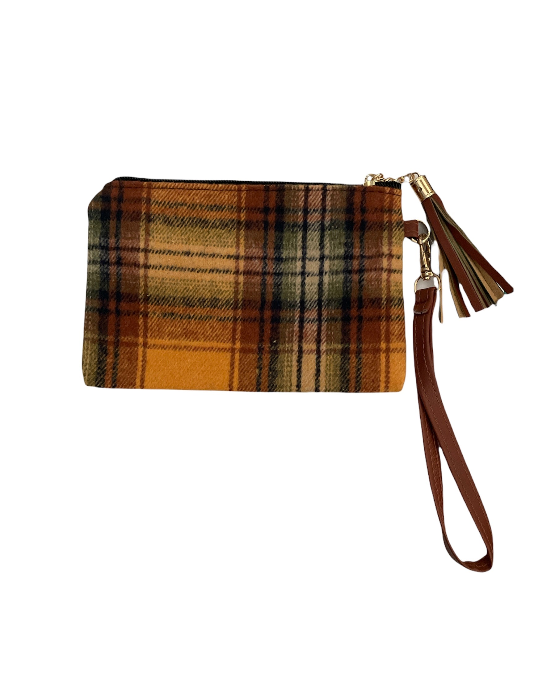 Plaid Wristlet in Mustard or Rust