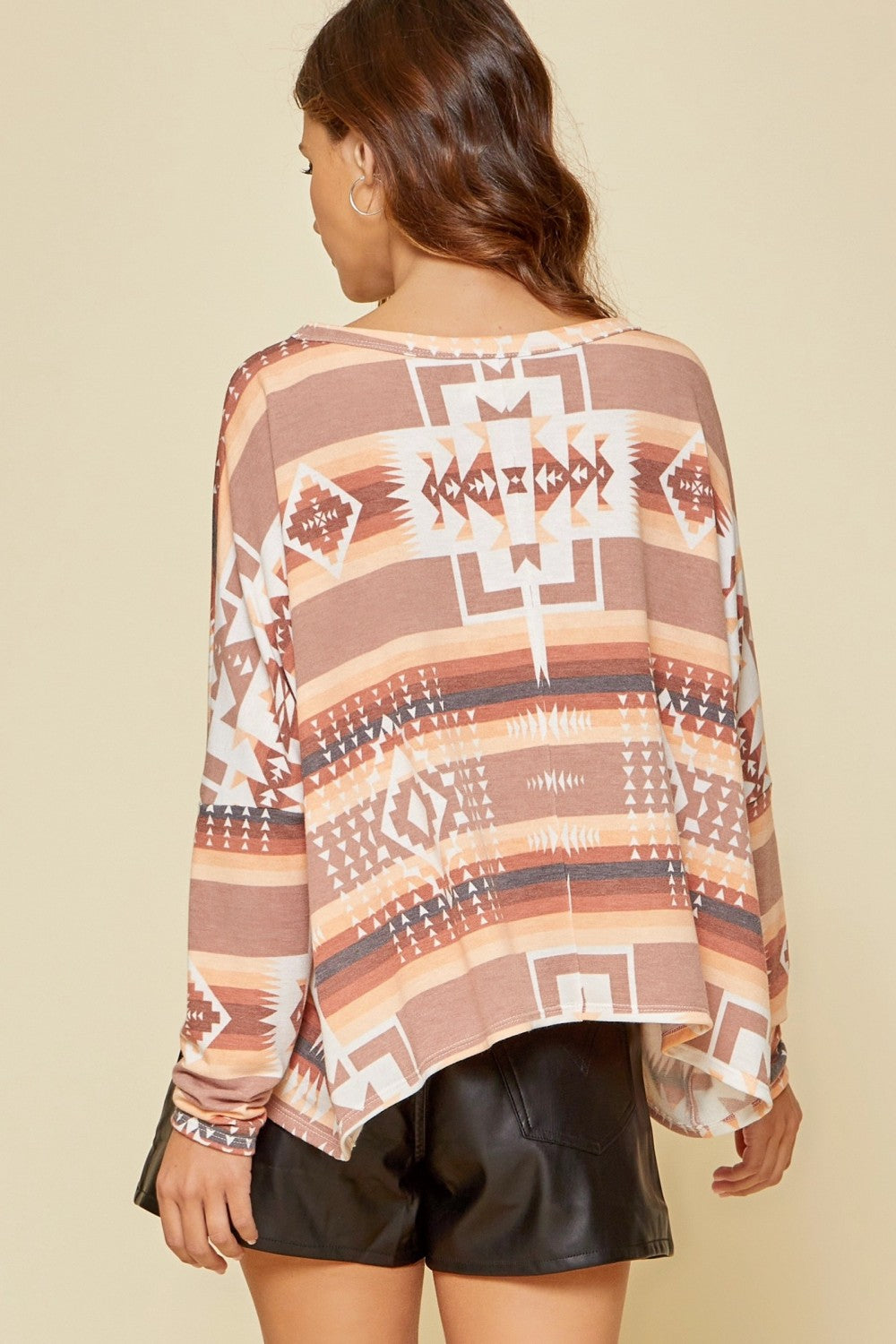 Aztec Mocha Knit Top