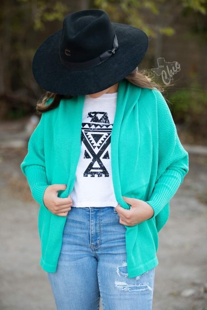 Turquoise Dolman Cardi