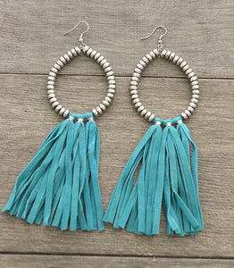 Turquoise fringe earrings