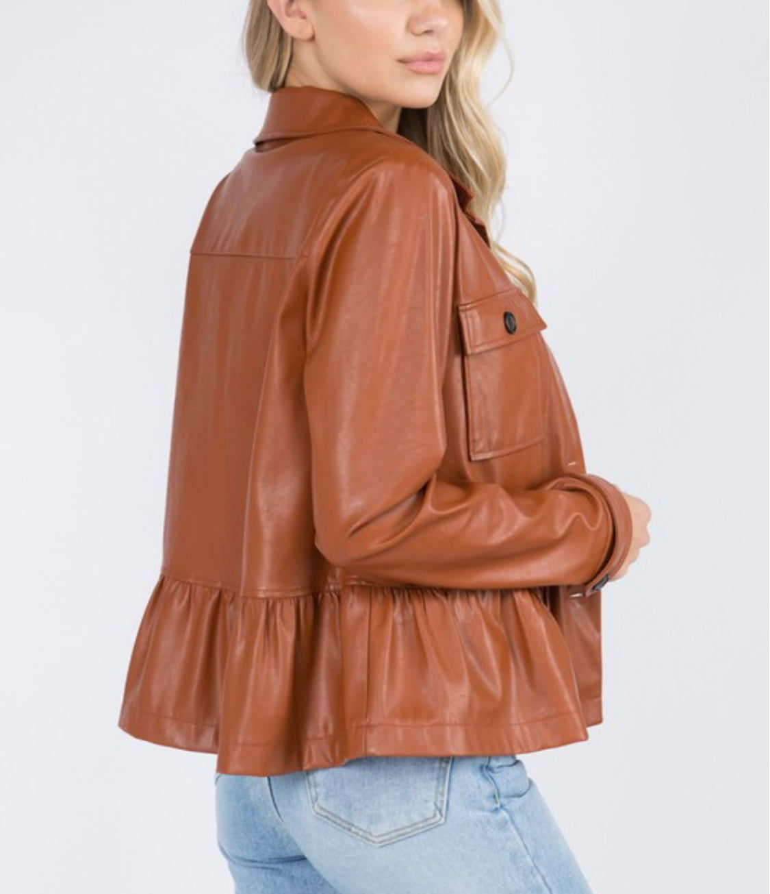 Peplum Leather Jacket