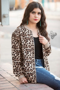 Leopard print bomber