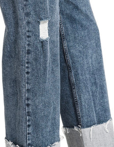 Cuffed Wide Leg Jean