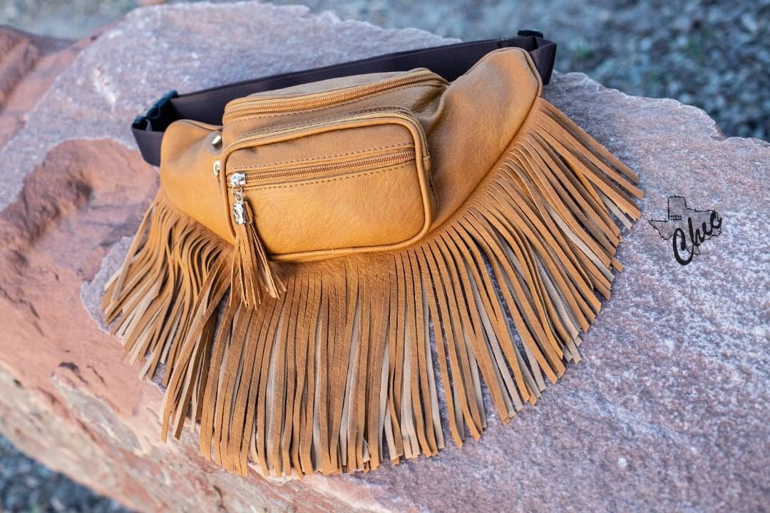 Mustard Fringe Fanny Pack