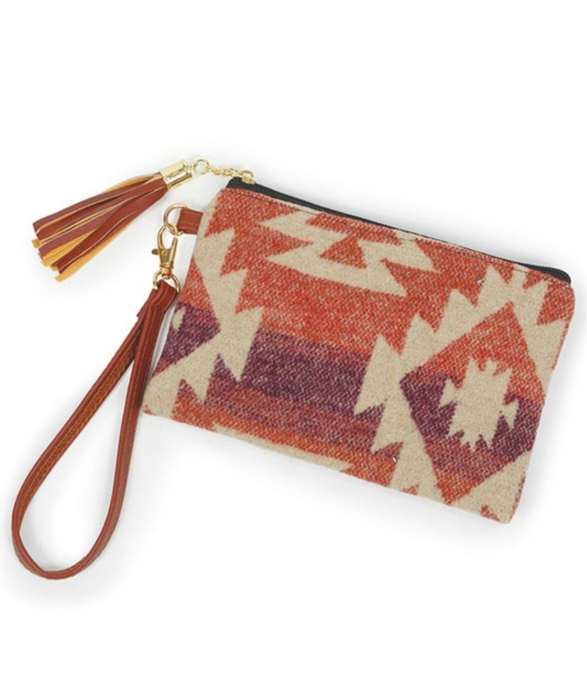 Aztec Wristlet in Black, Brown or Red