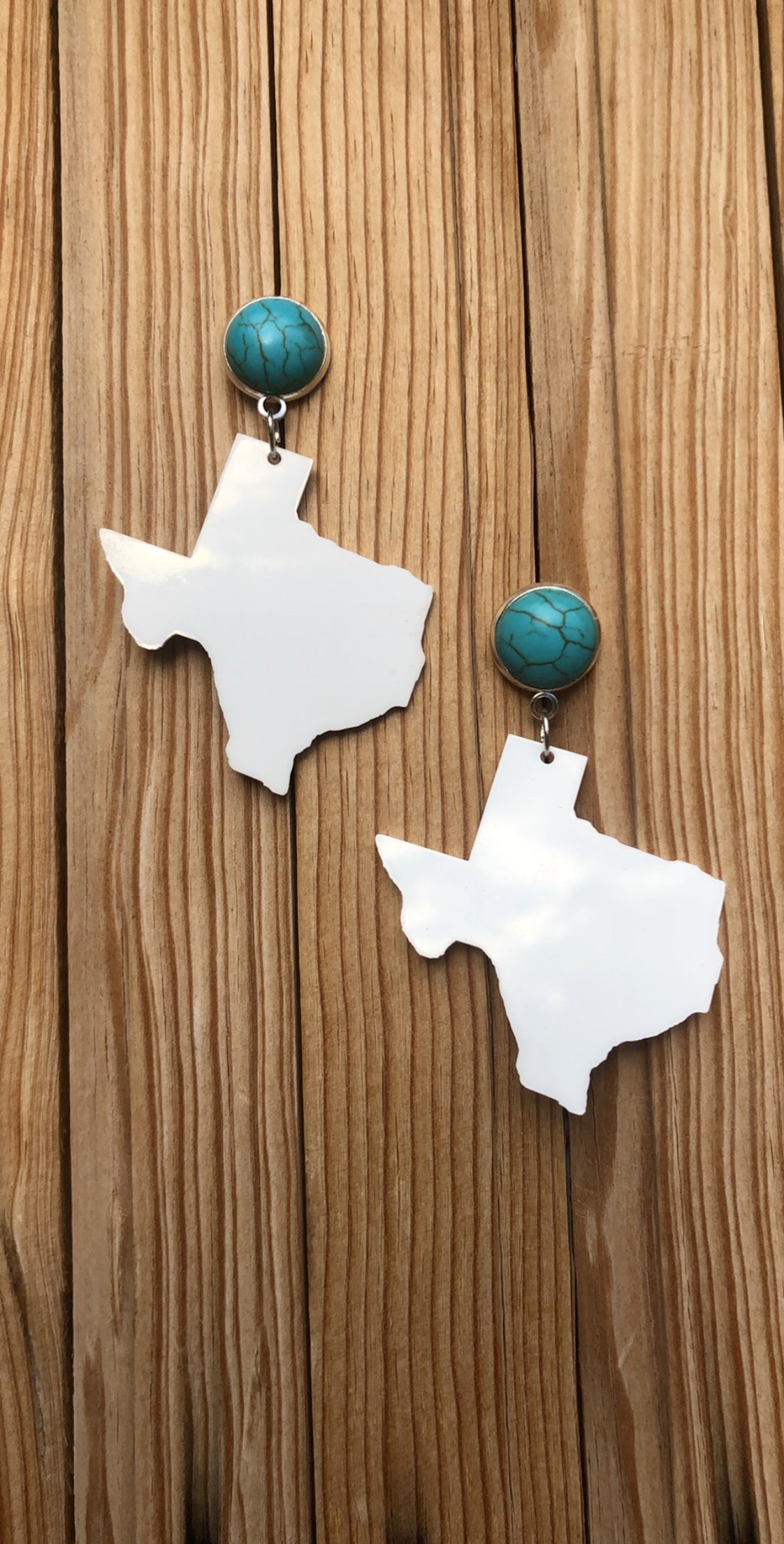 White Texas Earrings