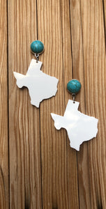 White Texas Earrings