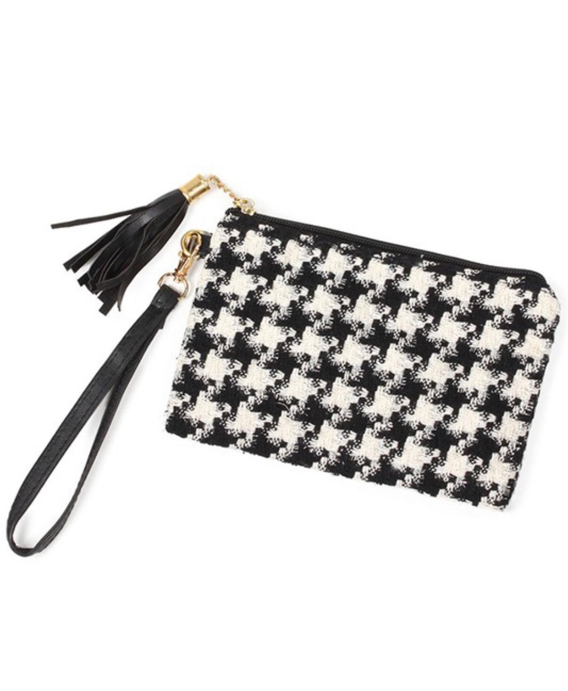 Houndstooth Wristlet