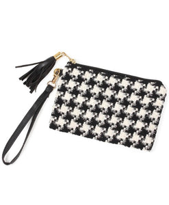 Houndstooth Wristlet