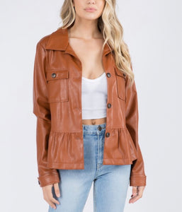 Peplum Leather Jacket