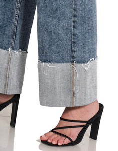 Cuffed Wide Leg Jean