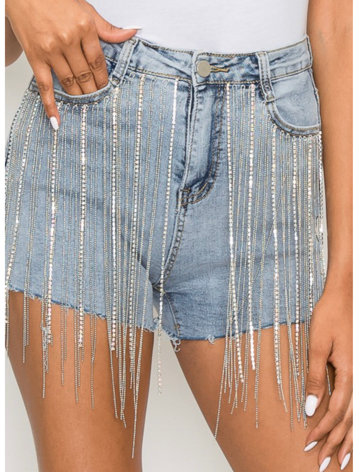 Rhinestone Cowgirl Denim Shorts