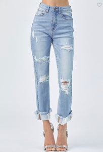 Cuff Season Distressed Jean