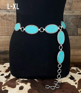 Western Turquoise Concho Belt