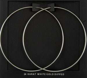 White Gold Basic Hoop Earrings