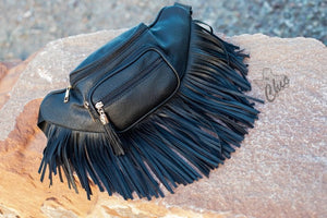 Black Fringe Fanny Pack