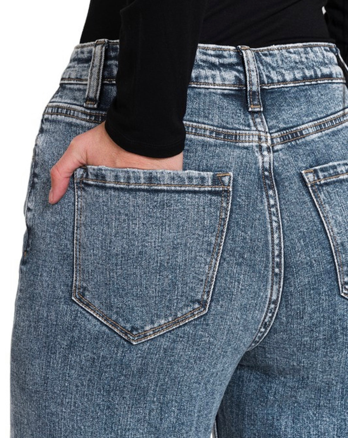 Cuffed Wide Leg Jean