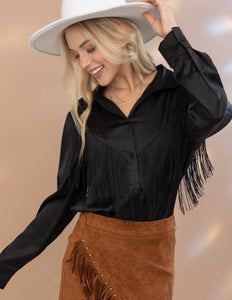 Black Fringe Shirt