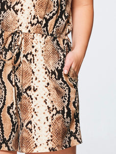 Curvy and Fabulous Python Print Romper