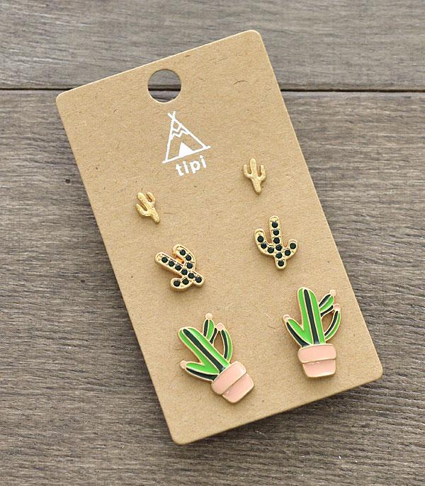 Dainty Cactus Stud earrings