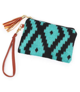 Turquoise/Black Wristlet