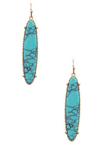 Oblong Turquoise Dangle Earrings