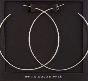 White gold skinny hoops earrings