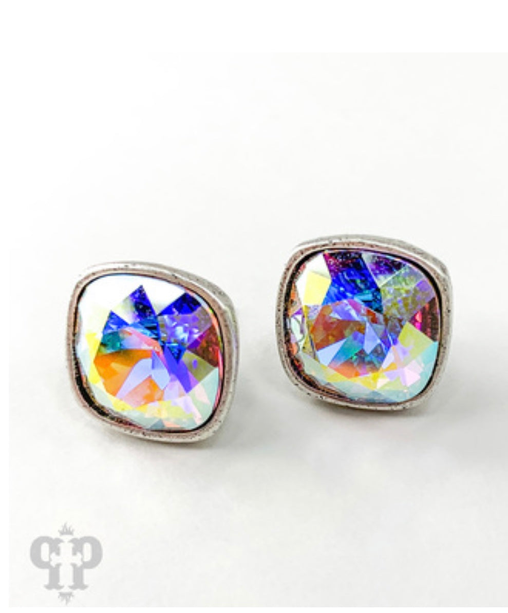 12mm AB Post Earrings