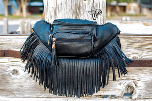 Black Fringe Fanny Pack