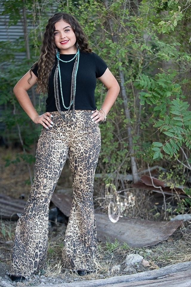 Leopard Flared Jeans