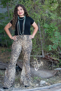 Leopard Flared Jeans